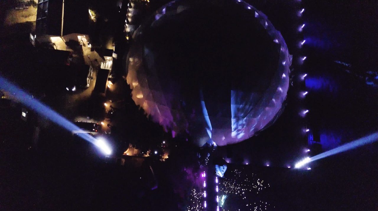 Lasers and lighting inside the dome