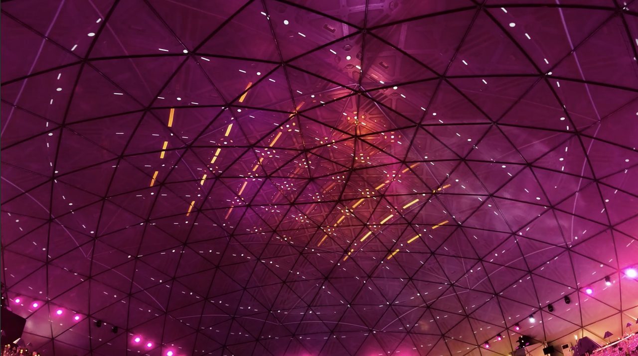 Magenta mapping across the geodesic dome