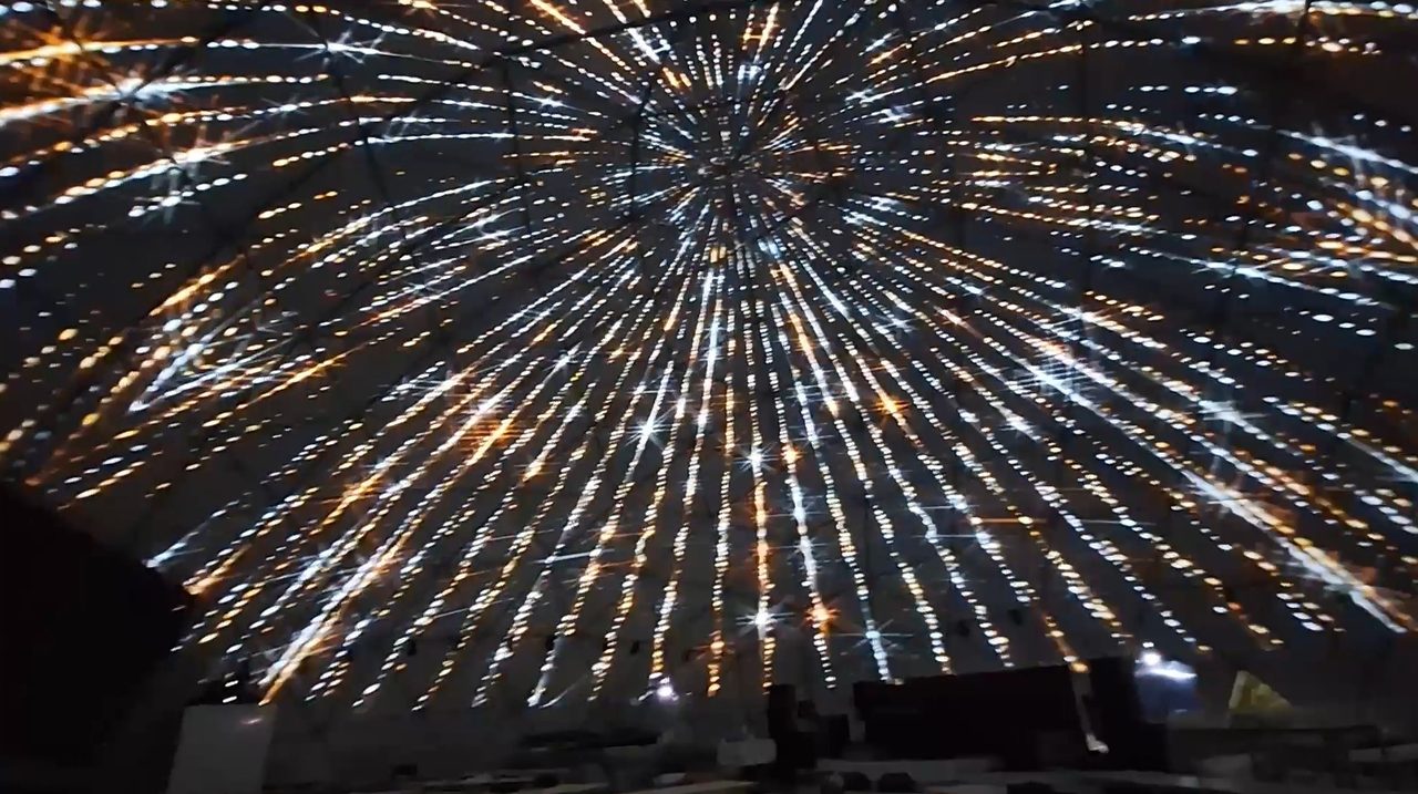 Radial gold starfield