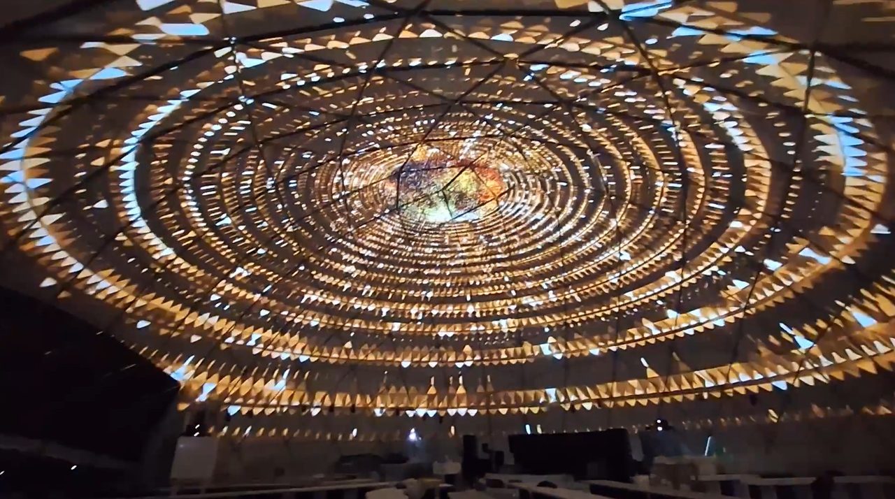 Golden iris of light on the dome