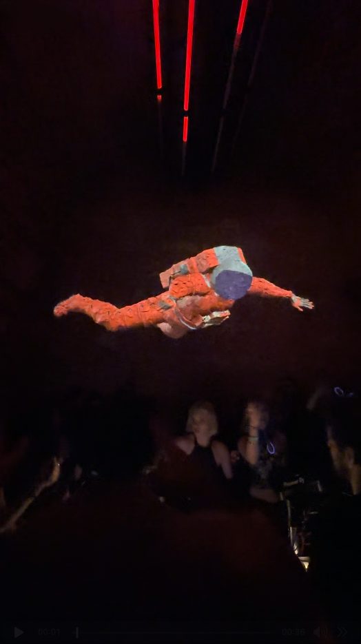 Diver hologram suspended mid-air