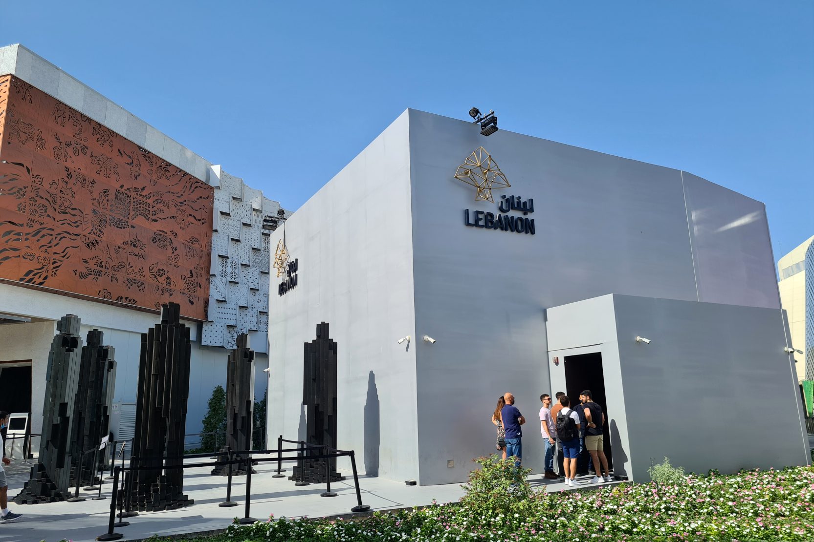 Lebanon Pavilion exterior with branded LEBANON signage