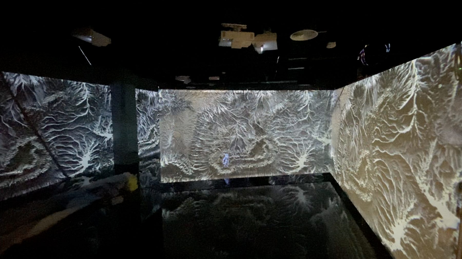 Topographic terrain across the walls