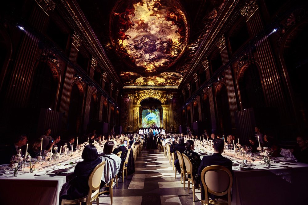 Ember projection across the ceiling