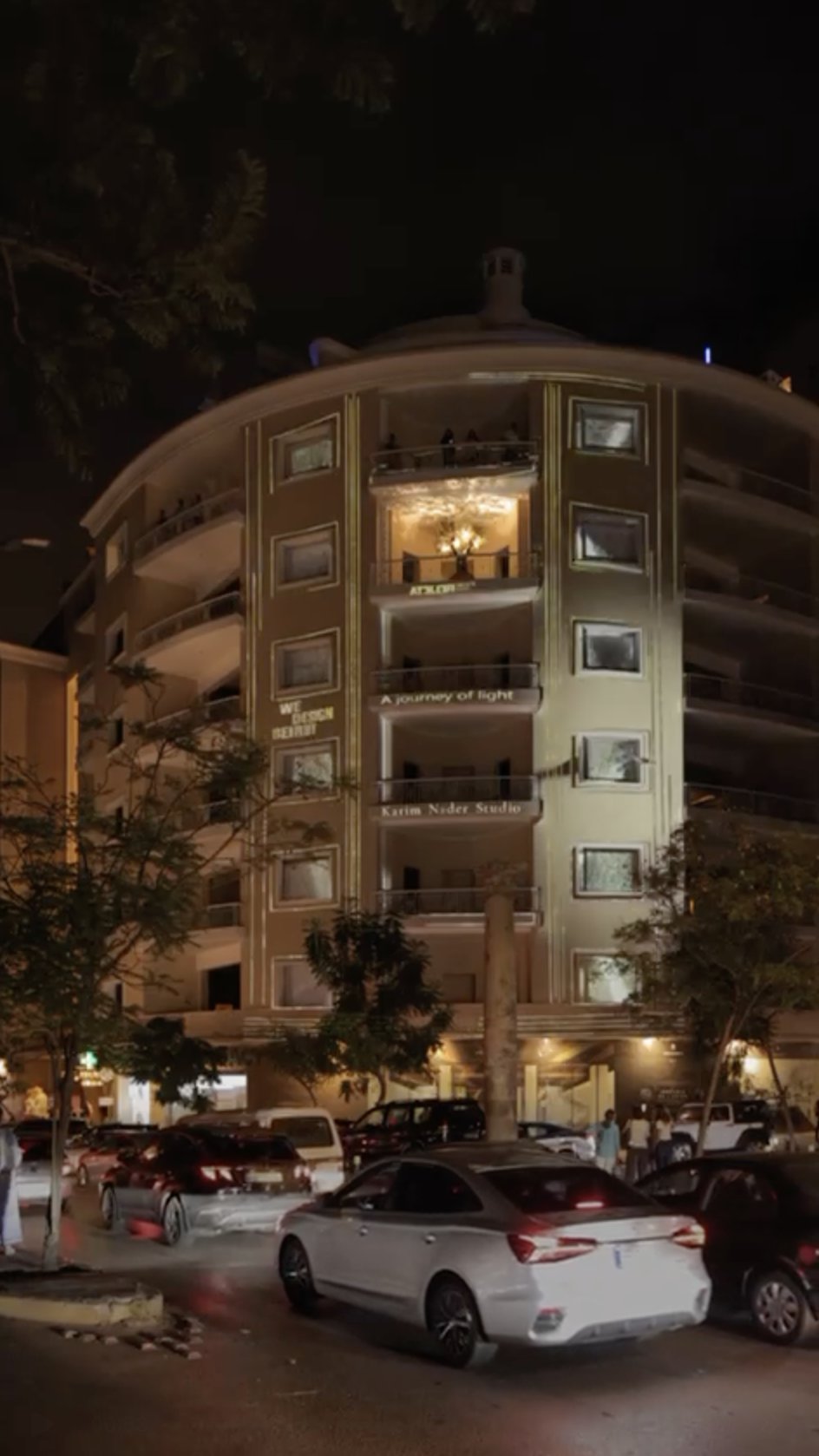 Union Building — evening projection