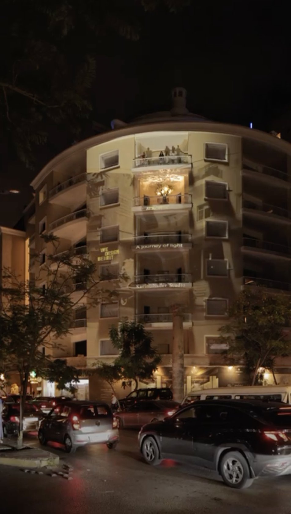 Union Building — warm glow at night